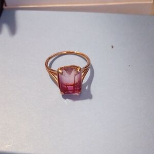 Avon Gold Ring with Pink Gemstone